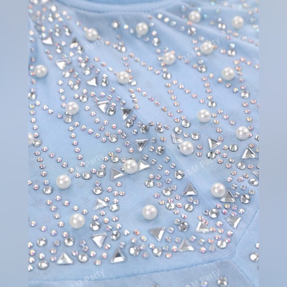 Romper Dress See Through with Rhinestones - Picture 2 of 7